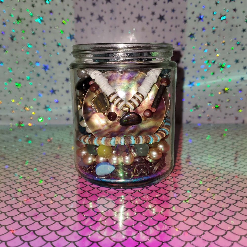 Mermaid themed jewelry jar